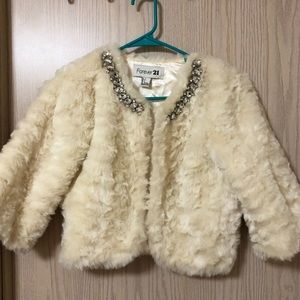 Bling fuzzy jacket, size small